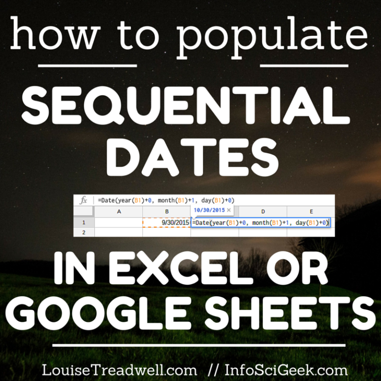 How to populate sequential dates in Excel