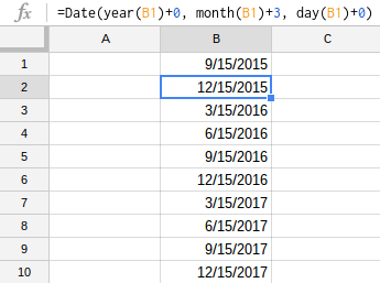 Quarterly reports? Add a new row for every 3 months.