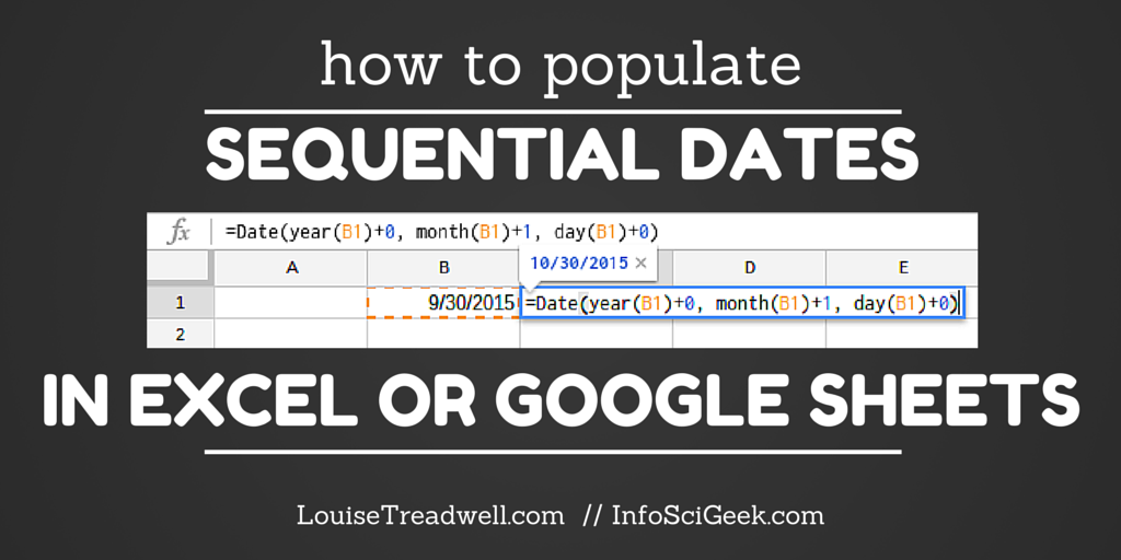 How to populate sequential dates in Excel