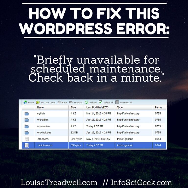 How to Fix This WordPress Error "Briefly unavailable for scheduled maintenance. Check back in a minute."