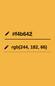 Screenshot of a color block that represents the HEX color code of f4b642.png